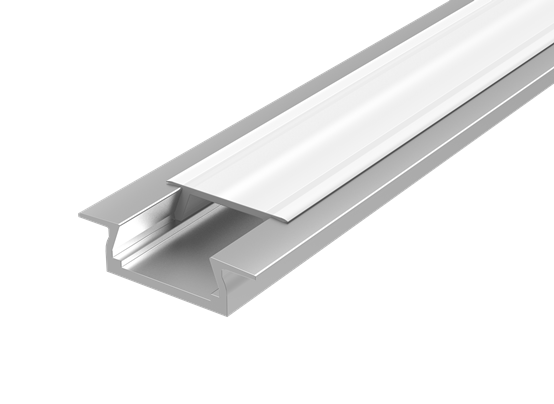 Алюминиевый профиль для LED ленты с рассеивателем опал встраиваемый 2000х30х11мм (монтажный размер 24 мм, максимальная ширина ленты 20мм)